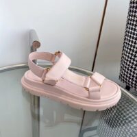 Dior Women CD D-Wave Sandal Powder Pink Lambskin Paris Signature EVA