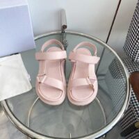 Dior Women CD D-Wave Sandal Powder Pink Lambskin Paris Signature EVA