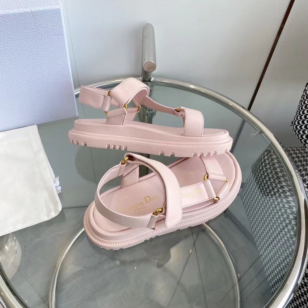 Dior Women CD D-Wave Sandal Powder Pink Lambskin Paris Signature EVA (5)