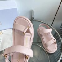 Dior Women CD D-Wave Sandal Powder Pink Lambskin Paris Signature EVA