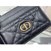 Dior Women CD Dior Caro Five Slot Card Holder Black Supple Cannage Calfskin (4)