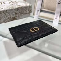 Dior Women CD Dior Caro Five Slot Card Holder Black Supple Cannage Calfskin (4)