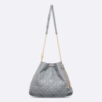 Dior Women CD Large Ammi Bag Ethereal Gray Supple Macrocannage Lambskin (1)