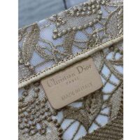 Dior Women CD Medium Dior Or Book Tote Gold-Tone D-Lace Embroidery Macramé Effect (8)