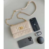 Dior Women CD Miss Caro Mini Bag Caramel Beige Macrocannage Lambskin (4)