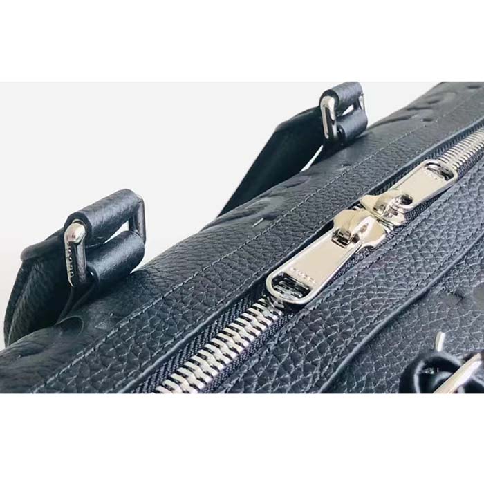 Gucci GG Unisex Jumbo GG Small Duffle Bag Black Leather Zip Closure (2)