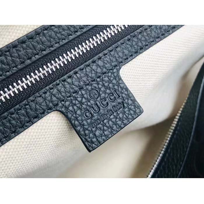 Gucci GG Unisex Jumbo GG Small Duffle Bag Black Leather Zip Closure (3)