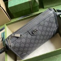 Gucci GG Unisex Ophidia GG Messenger Bag Grey Black GG Supreme Canvas (5)