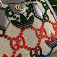 Gucci Unisex Adidas x Gucci Diana Medium Tote Bag Multicolor Velvet GG Trefoil Canvas (6)