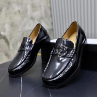 Gucci Unisex GG Interlocking G Loafer Black Leather Flat 1.5 CM Heel (6)