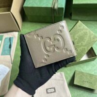 Gucci Unisex Jumbo GG Wallet Taupe Leather Moiré Lining (10)