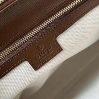 Gucci Unisex Messenger Bag Interlocking G Beige Ebony GG Supreme Canvas Brown Leather (3)