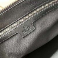Gucci Unisex Messenger Bag Interlocking G Black GG Supreme Canvas Black Leather (7)