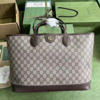 Gucci Unisex Ophidia Large Tote Bag Beige Ebony GG Supreme Canvas (1)