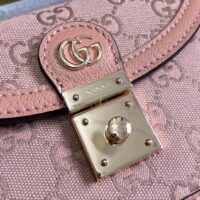 Gucci Women Dionysus GG Mini Shoulder Bag Pink Canvas Leather Padlock Closure (1)