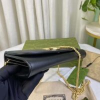 Gucci Women GG Blondie Continental Chain Wallet Black Leather Round Interlocking G (6)