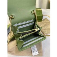 Gucci Women GG Blondie Medium Chain Wallet Green Leather Round Interlocking G (3)