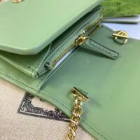 Gucci Women GG Blondie Medium Chain Wallet Green Leather Round Interlocking G (3)