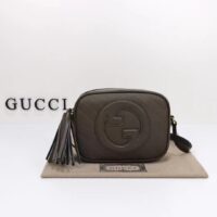 Gucci Women GG Blondie Small Shoulder Bag Brown Leather Zipper Closure (8)