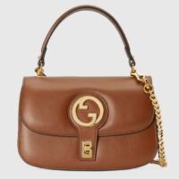 Gucci Women GG Blondie Small Top Handle Bag Cuir Leather Round Interlocking G (9)