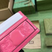 Gucci Women GG Matelassé Card Case Pink Leather Double G Four Card Slots (2)