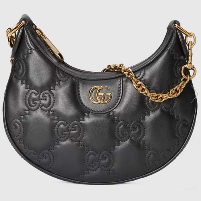 Gucci Women GG Matelassé Mini Bag Black GG Matelassé Leather Double G