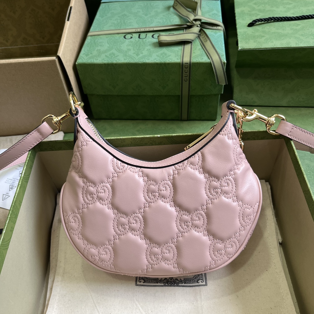 Gucci Women GG Matelassé Mini Bag Light Pink GG Matelassé Leather Double G (10)
