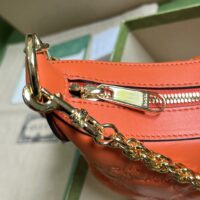 Gucci Women GG Matelassé Small Shoulder Bag Orange Double G Zip Closure (3)
