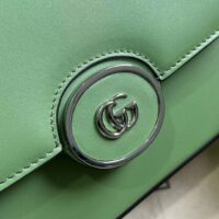 Gucci Women Petite GG Mini Shoulder Bag Light Green Leather Double G (5)