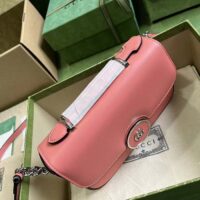 Gucci Women Petite GG Mini Shoulder Bag Pink Leather Double G (4)