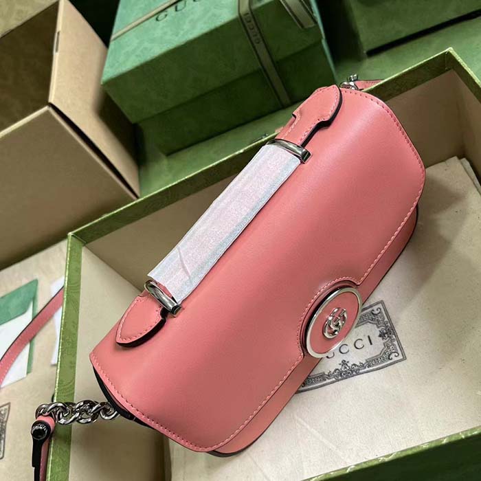 Gucci Women Petite GG Mini Shoulder Bag Pink Leather Double G (10)