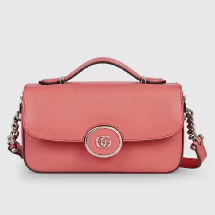 Gucci Women Petite GG Mini Shoulder Bag Pink Leather Double G (4)