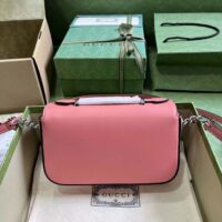 Gucci Women Petite GG Mini Shoulder Bag Pink Leather Double G (4)