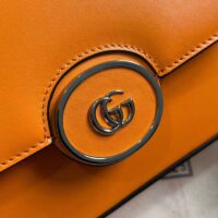 Gucci Women Petite GG Small Shoulder Bag Orange Leather Double G (11)