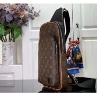 Louis Vuitton LV Unisex Avenue Slingbag NM Brown Monogram Macassar Coated Canvas (7)