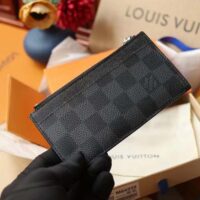 Louis Vuitton LV Unisex Coin Card Holder Damier Graphite Coated Canvas Cowhide Leather (3)