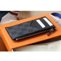 Louis Vuitton LV Unisex Coin Card Holder Damier Graphite Coated Canvas Cowhide Leather (3)