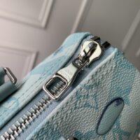 Louis Vuitton LV Unisex Keepall Bandoulière 25 Crystal Blue Monogram Aquagarden Coated Canvas (3)