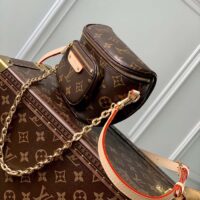 Louis Vuitton LV Unisex Mini Bumbag Brown Natural Cowhide Leather Monogram Coated Canvas (1)