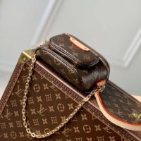 Louis Vuitton LV Unisex Mini Bumbag Brown Natural Cowhide Leather Monogram Coated Canvas (1)