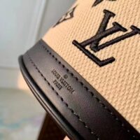 Louis Vuitton LV Unisex Nano Bucket Black Lotus Cotton Cowhide Leather (8)