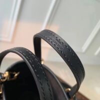 Louis Vuitton LV Unisex Nano Bucket Black Lotus Cotton Cowhide Leather (8)