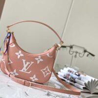 Louis Vuitton LV Women Bagatelle Mini Hobo Handbag Pink Embossed Grained Cowhide Leather (1)