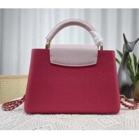 Louis Vuitton LV Women Capucines BB Handbag Magenta Jasmine Pink Taurillon Cowhide Leather (2)