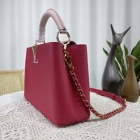 Louis Vuitton LV Women Capucines BB Handbag Magenta Jasmine Pink Taurillon Cowhide Leather (2)