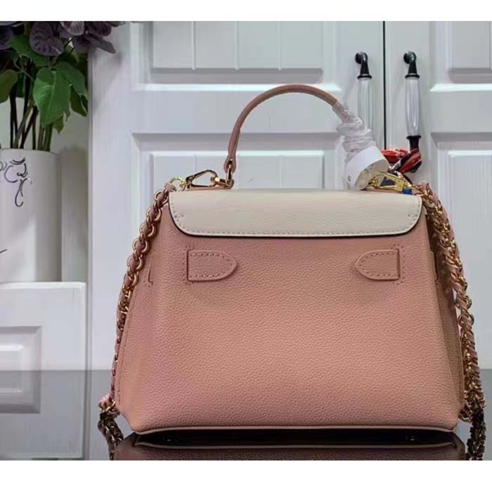 Louis Vuitton LV Women Lockme Ever Mini Handbag Rose Quartz Trianon Grained Calf Leather (5)