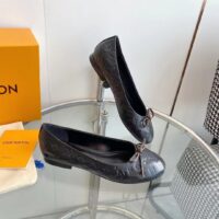 Louis Vuitton LV Women Nina Flat Ballerina Black Monogram Embossed Calf Leather Canvas Bow (2)