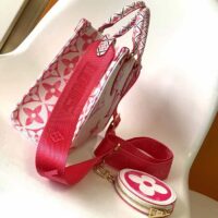 Louis Vuitton LV Women Onthego PM Pink Monogram Coated Canvas Textile Lining (8)