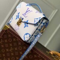 Louis Vuitton LV Women Pochette Métis MM Blue Monogram Coated Canvas (7)