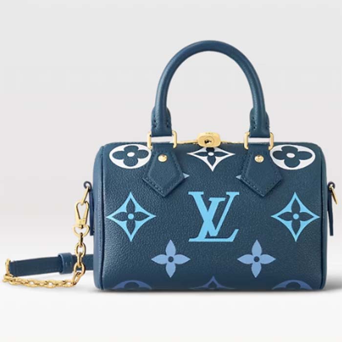 Louis Vuitton LV Women Seedy Bandoulière 20 Dégradé Blue Embossed Supple Cowhide Leather